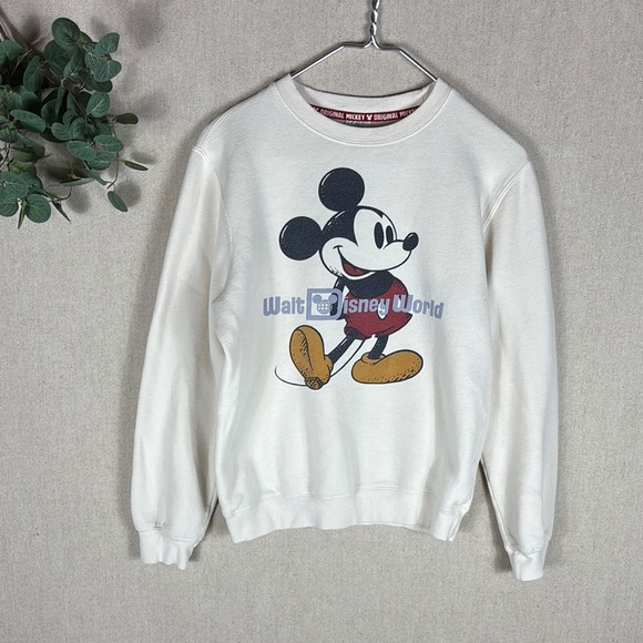 Disney Tops - Disney World > White Mickey Mouse Sweatshirt Extra Small